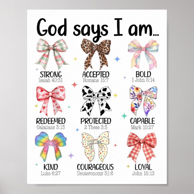 Poster Deus Diz Que Eu Sou A Arco Coqueteira Mulher Crist (Frente)