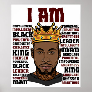 Poster Deus diz que eu sou o rei negro Melanin Man Bruh B