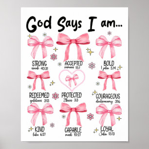 Poster Deus Diz Que Eu Sou Rosa Coquetel Christian Jesus