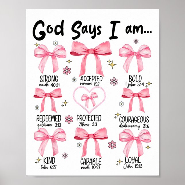 Poster Deus Diz Que Eu Sou Rosa Coquetel Christian Jesus  (Frente)