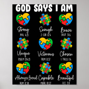 Poster Deus Diz Que Eu Sou - Versículo Bíblico Cristão de