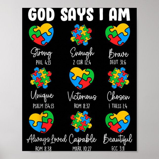 Poster Deus Diz Que Eu Sou - Versículo Bíblico Cristão de (Frente)