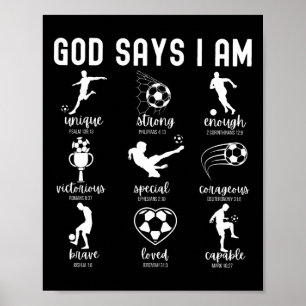 Poster Deus Diz Que Eu Sou Versículo Bíblico Cristão Reli