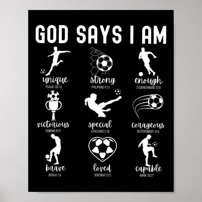 Poster Deus Diz Que Eu Sou Versículo Bíblico Cristão Reli (Frente)