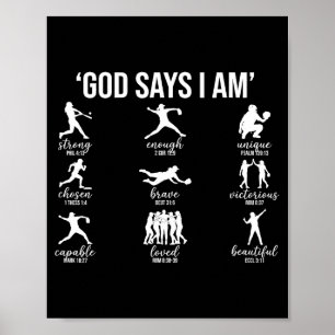 Poster Deus Diz Que Eu Sou Versículo Bíblico Religioso Cr
