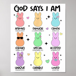 Poster Deus Diz Que Sou Cristão Meninas Toddler Kids Ea