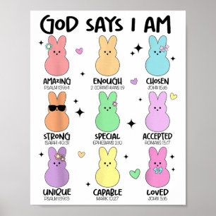Poster Deus Diz Que Sou Cristão Meninas Toddler Kids Ea