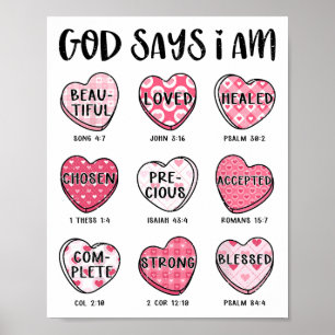 Poster Deus Diz Que Sou Doces De Valentim Cristão Religio