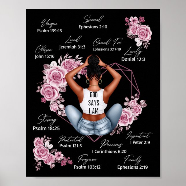 Poster Deus Diz Que Sou Melanina História Negra Mês Afric (Frente)