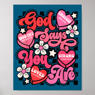 Poster Deus diz você coração de doce valentine's jesus cr