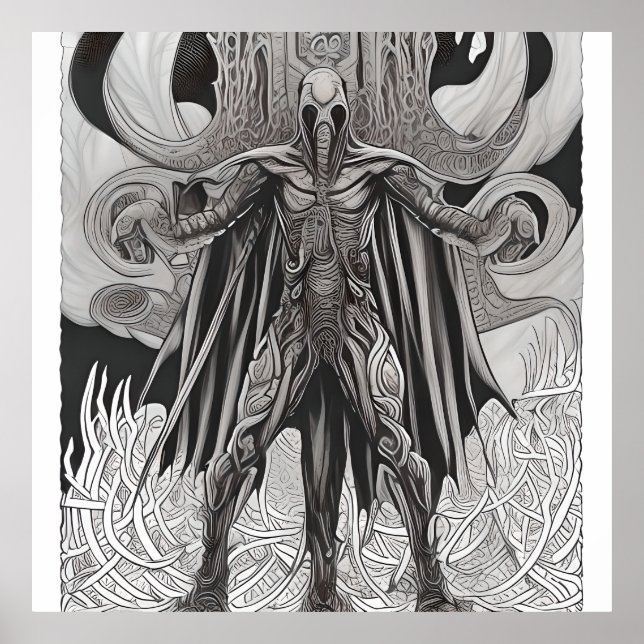 Poster Deus do Dragão de Autocoloração (Frente)