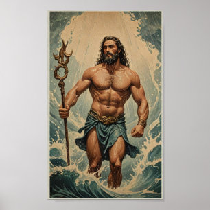 Poster Deus do mar Vintage
