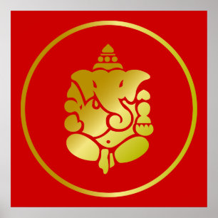Poster Deus dourado Ganesha