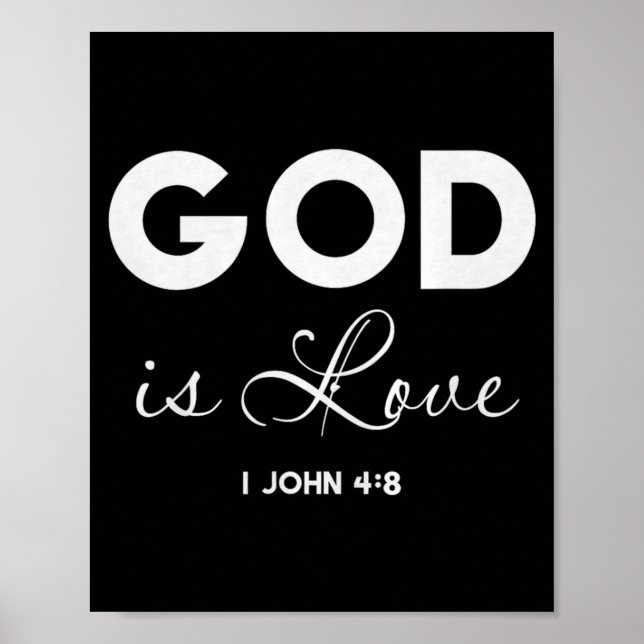 Poster Deus é Amor 1 João 4_8 Versículo Bíblico Escritura (Frente)