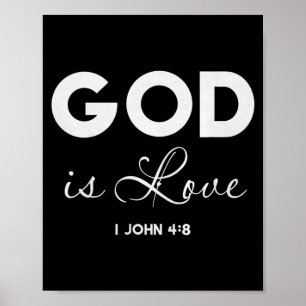 Poster Deus é Amor 1 João 4_8 Versículo Bíblico Escritura