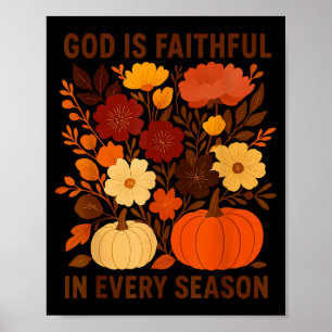 Poster Deus é Fiel em Todas as Estações, Floral Outono
