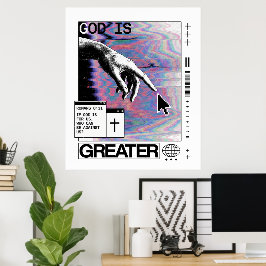 Poster Deus É Maior Moda Cristã Contemporânea Sintético