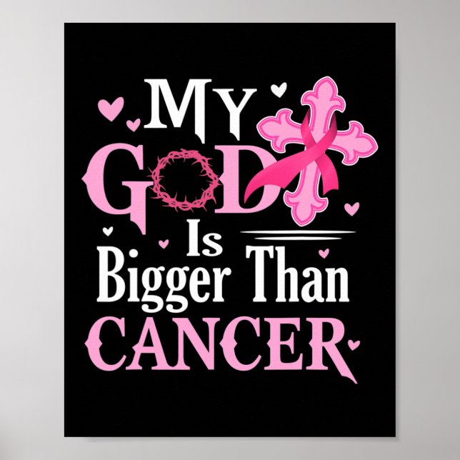 Poster Deus É Maior Que A Consciência Do Cancer Da Mama D (Frente)