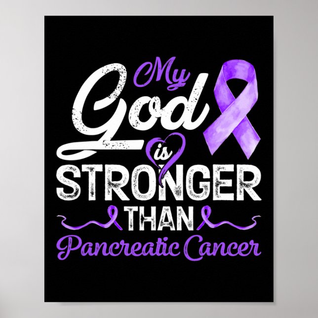 Poster Deus É Mais Forte Que O Cancer Pancreático Da Mama (Frente)