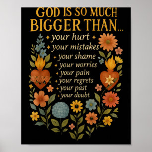 Poster Deus É Muito Maior Que Sua Dúvida Fé Cristã