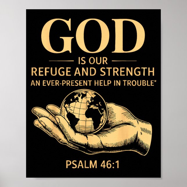 Poster Deus É Nosso Refúgio E Força – Salmo 46_1 Cristo (Frente)