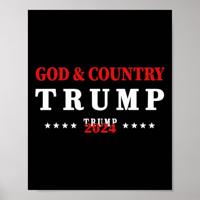 Poster Deus E Pátria Trump 2024 Deus Trump  (Frente)