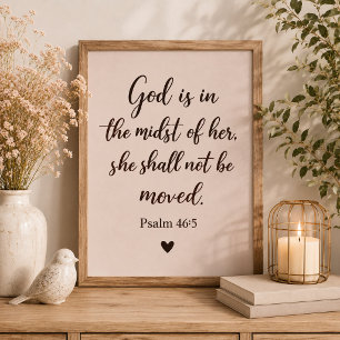 Poster Deus está no meio dela em pôster inspirador