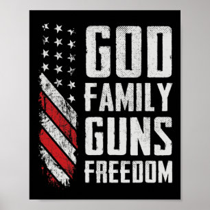 Poster Deus Família Armas Liberdade - Pro Arma Cristão Ba