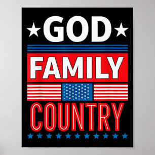 Poster Deus Família País Conservador Fé Orgulho Americano