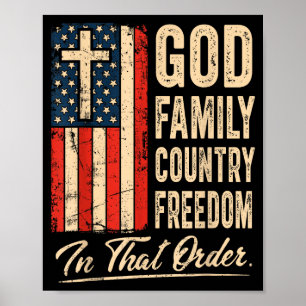 Poster Deus Família País Dom Nesta Ordem Bandeira Dos EUA
