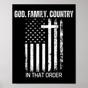 Poster Deus Família País Nessa Ordem Patriótico Cristão