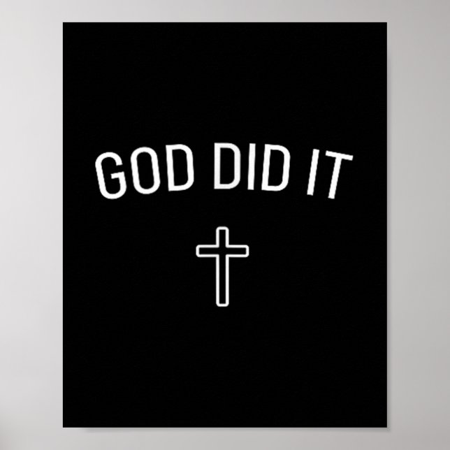 Poster Deus Fez - Simples Cruz Religiosa Cristã Mini (Frente)