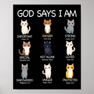 Poster Deus Fofo Diz Que Eu Sou Amante De Gatos Divertido
