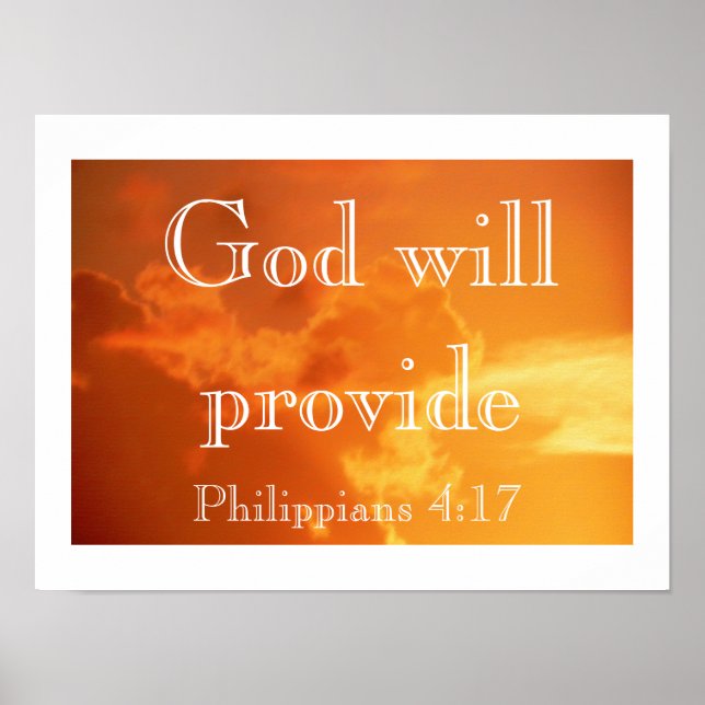 Póster Deus fornecerá — Philippians 4:17 (Frente)