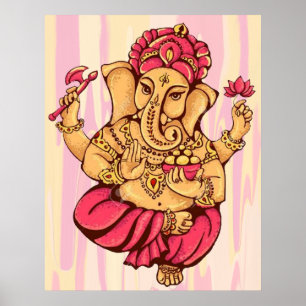 Poster Deus Hindu Ganesh Ganesha Felicidade Riqueza Deus
