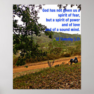 Póster Deus inspirado do verso da bíblia de Timothy do