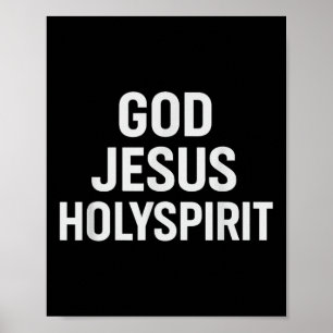 Poster Deus Jesus Espírito Santo Fé Cristã Igreja Crente