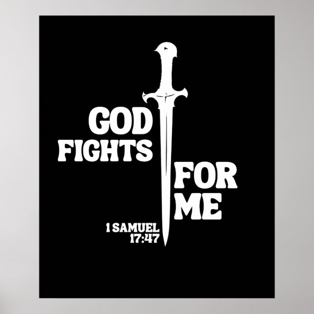 Poster Deus luta por mim - 1 Samuel 17:47 (Frente)