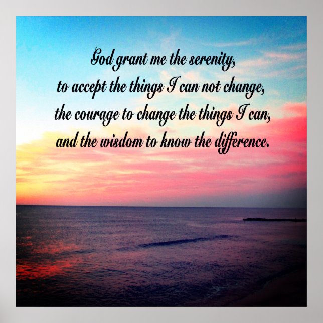 POSTER DEUS ME CONCEDE O SOL DE SERENIDADE NO OCEANO (Frente)