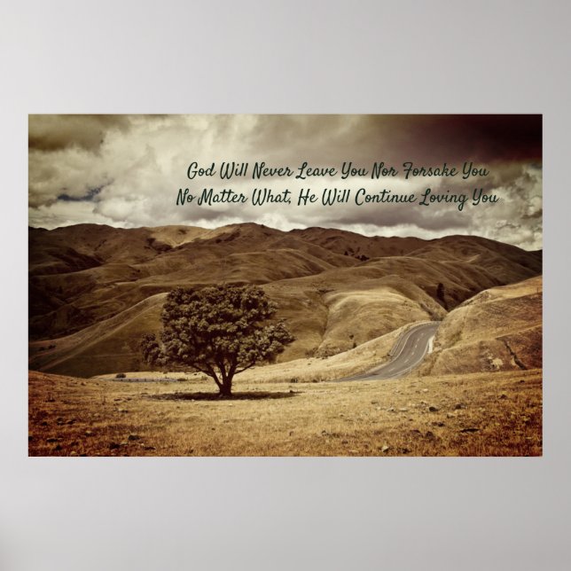 Poster "Deus Nunca Te Deixará Nem Te Esquecerá" (Frente)