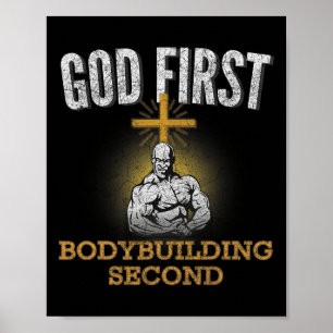 Poster Deus Primeiro Criador de Bacalhau Segundo Gym Work
