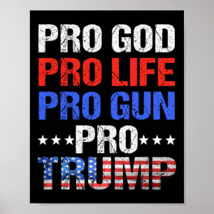 Poster Deus Pro Life Pro Gun Pro Trump - Armadilhas Patri