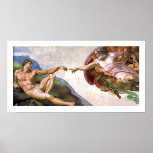 Póster Deus que cria Adam (detalhe) por Michelangelo