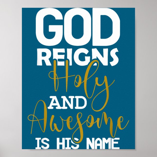 Poster Deus reina santo e incrível é nome páscoa (Frente)