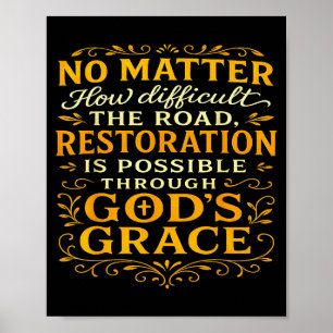 Poster Deus Religioso Cristão Restauração Fé Baseado Nele