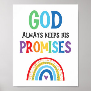 Poster Deus Sempre Mantém As Suas Promessas Crianças Cris