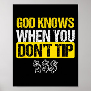 Poster Deus White Tip Barman Garçom Pub Gift