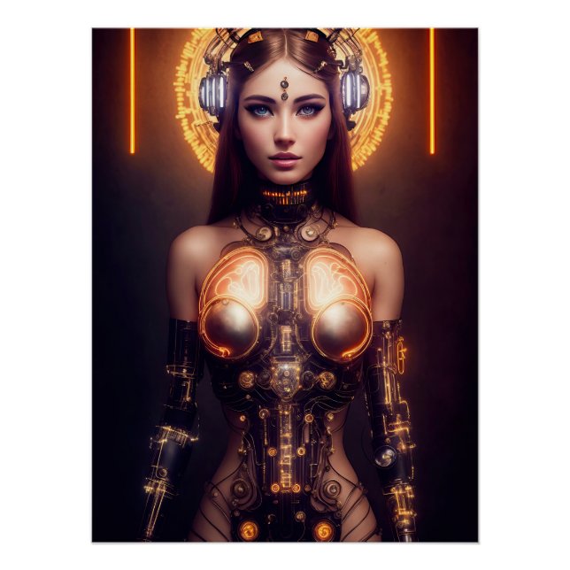 Póster Deusa brilhante Cyborg (Frente)