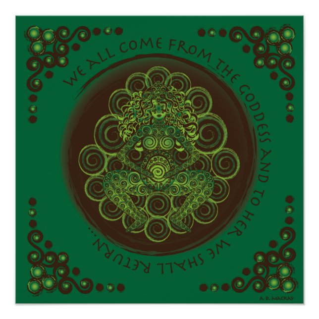 Póster Deusa Celta Pagan Fertilidade (Frente)