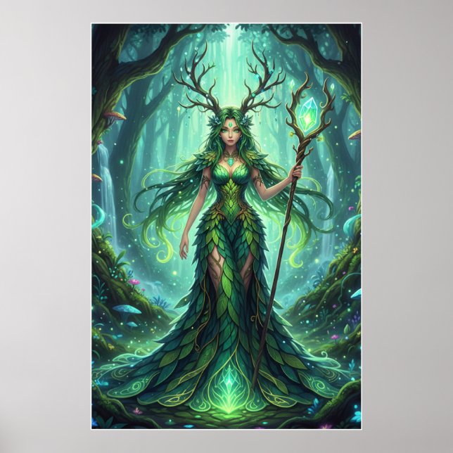 Poster Deusa da Floresta Esmeralda – Rainha Encantada da  (Frente)